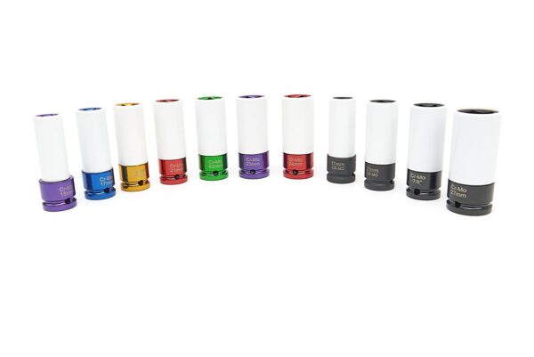 HBM 11 Delige Professsionele 1/2" Lange Krachtdoppenset met Beschermkappen - Image 4